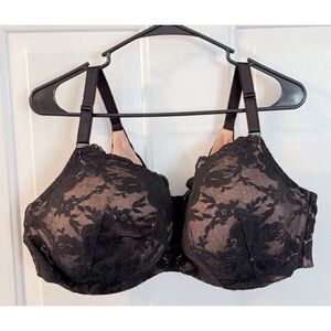 Torrid Black Lace Overlay Lightly Lined Full Coverage Balconette Bra